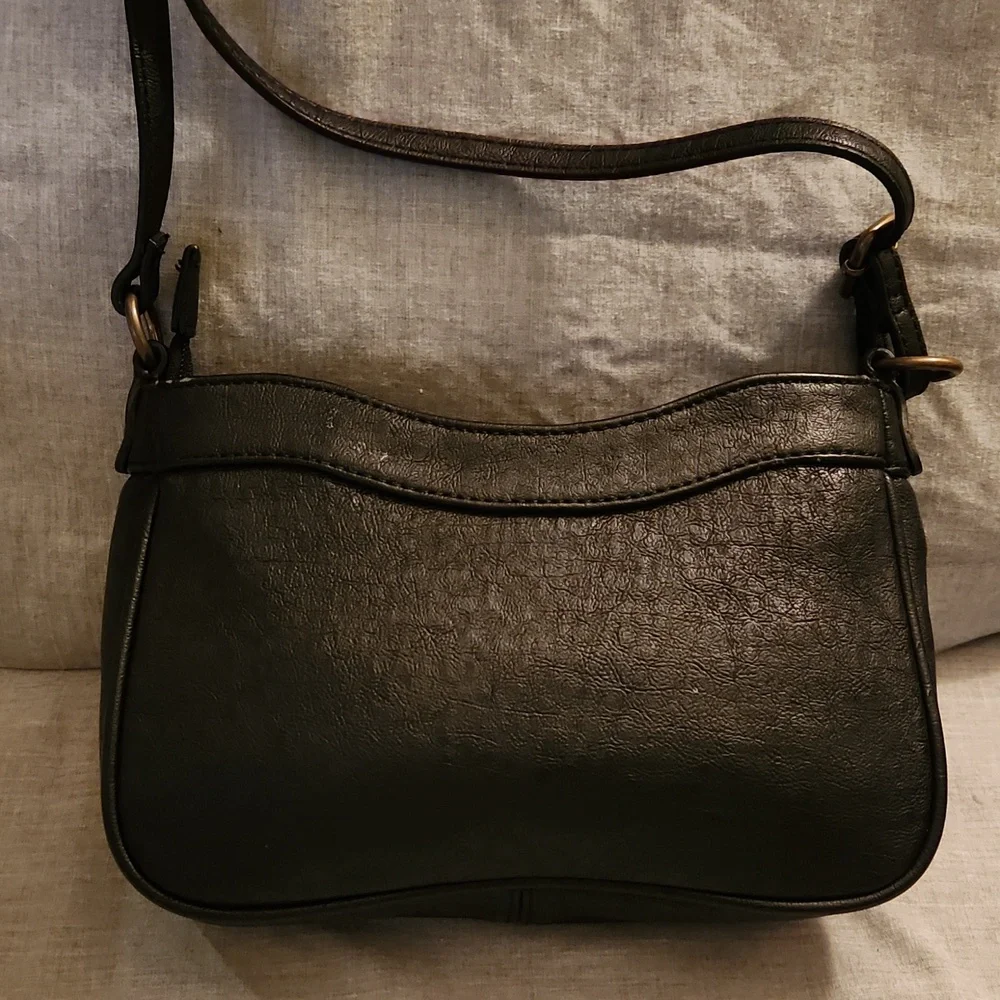 Miss Me black shoulder bag with gold & silver rivots - Picture 3 of 16